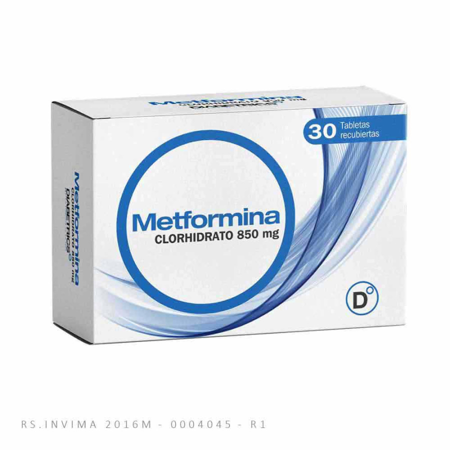 Metformina 850 mg caja x 30 tabletas procaps