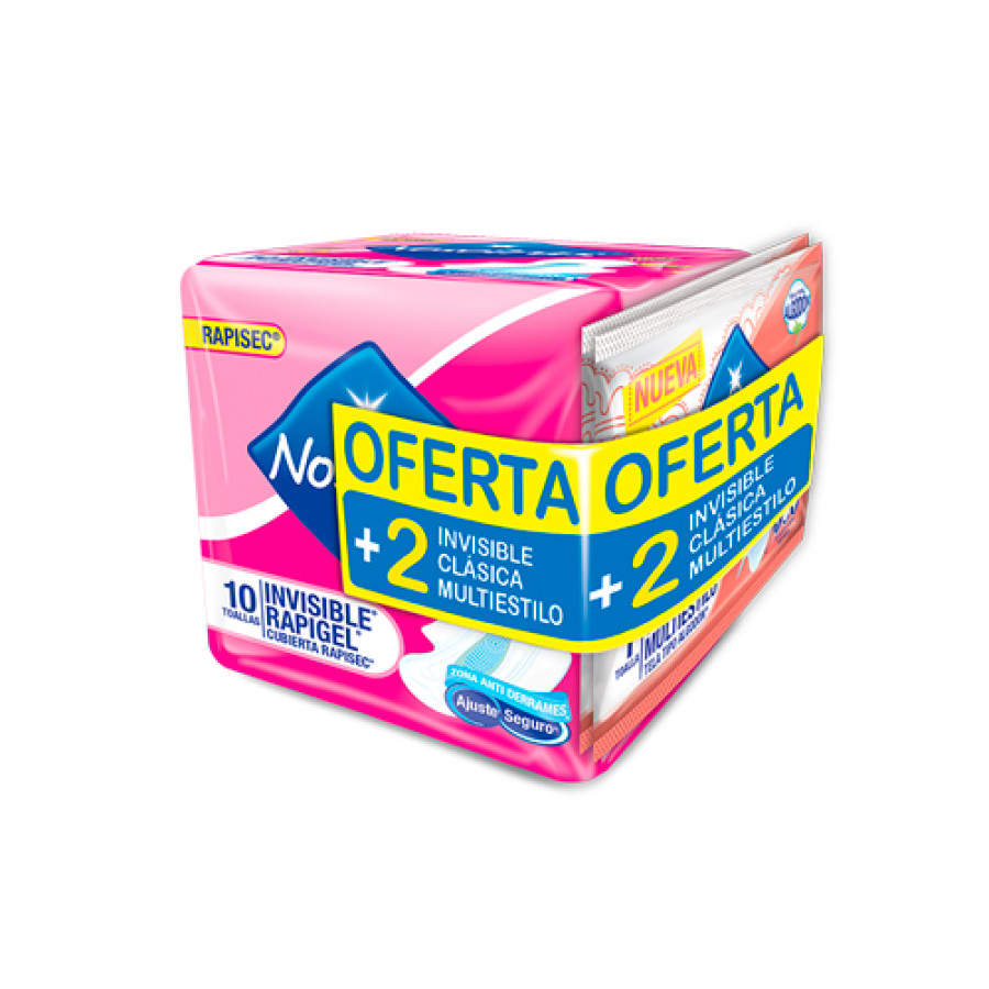 Toallas nosotras inv.rapisec x 10 + oferta