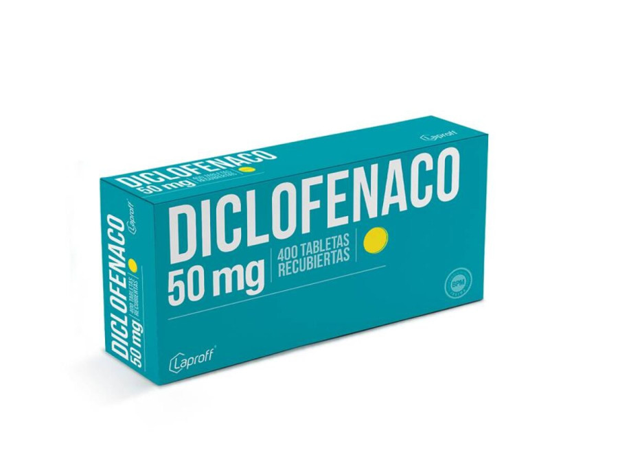 Diclofenaco 50 mg caja con 400 tabletas recubiertas