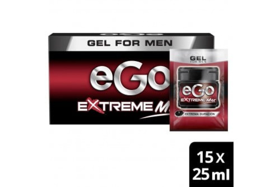 Gel ego for men extreme max caja con 15 sobres con 27 ml c/u