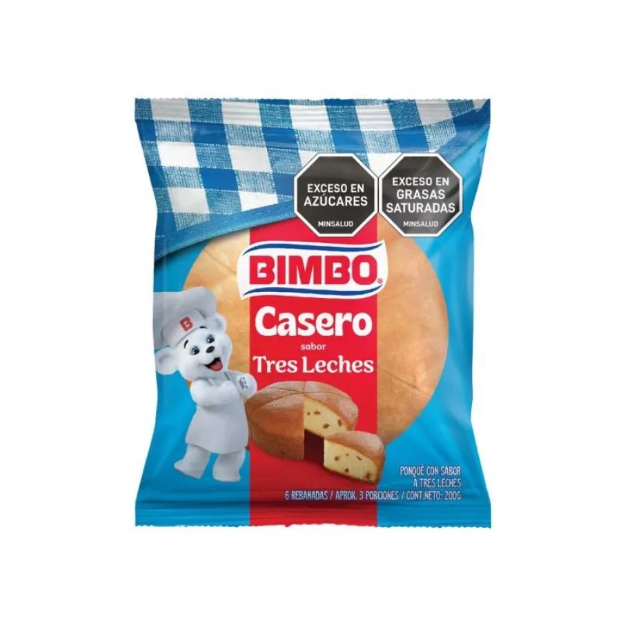 Ponque bimbo casero tres leches x 200 g