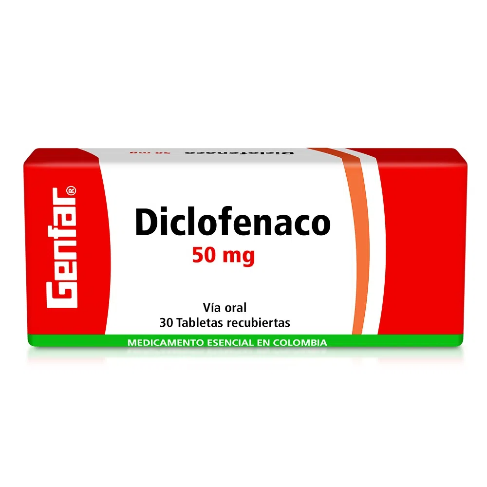 Diclofenaco 50 mg 30 tabletas gf