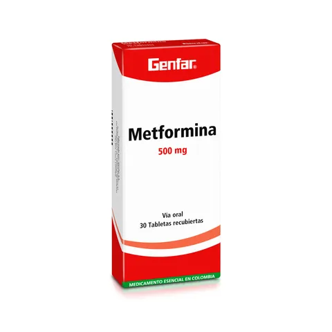 Metformina 500 mg 30 tabletas gf