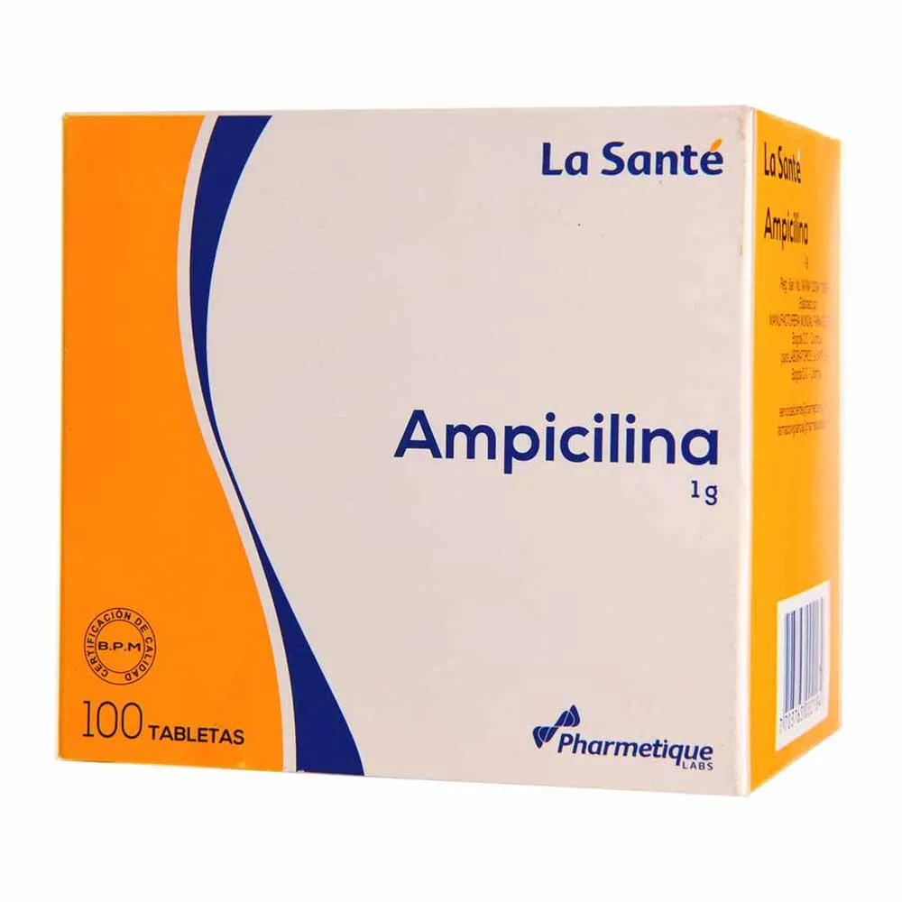 Ampicilina 1 gr 100 tabletas ls