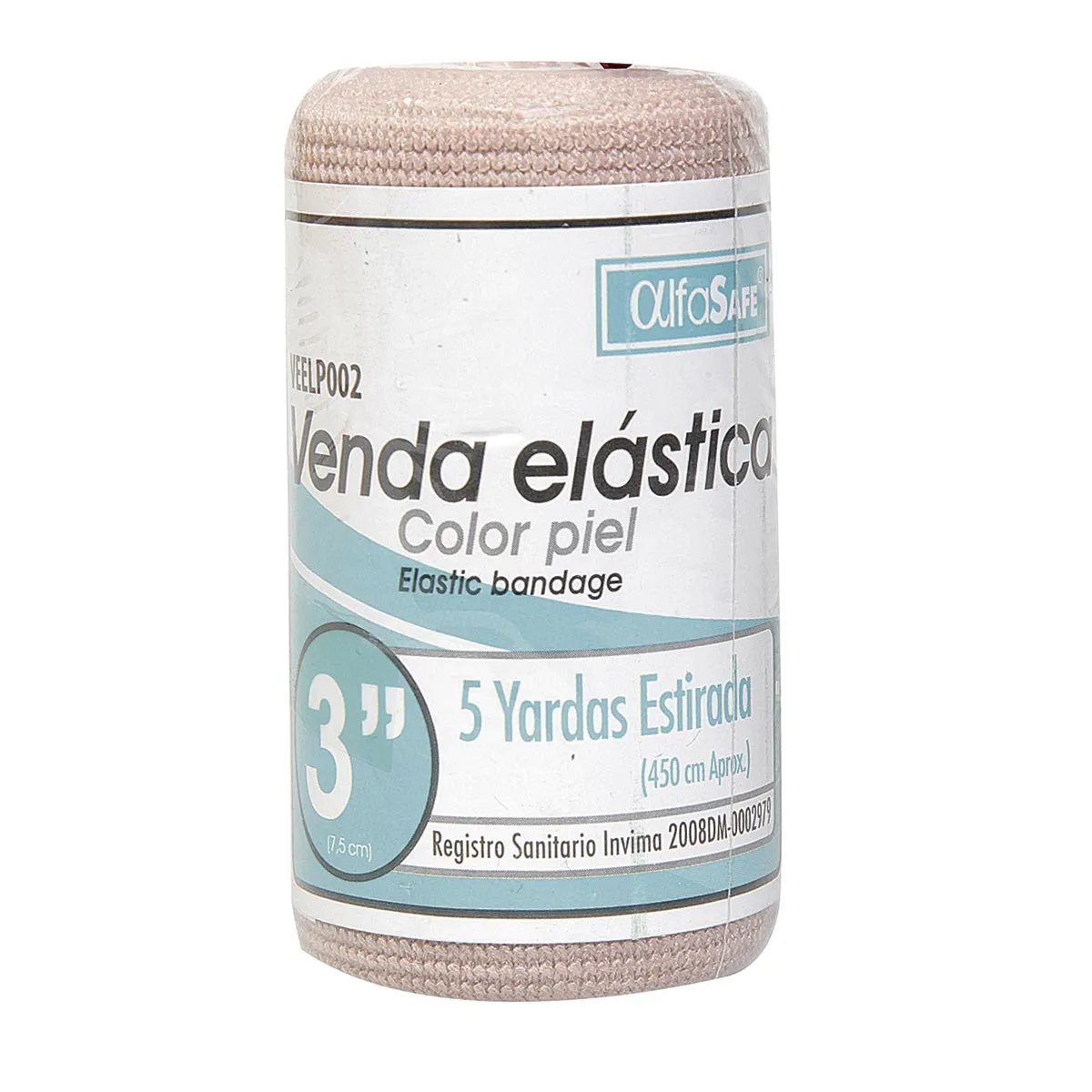 Venda elastica color piel 3" bolsa x 10
