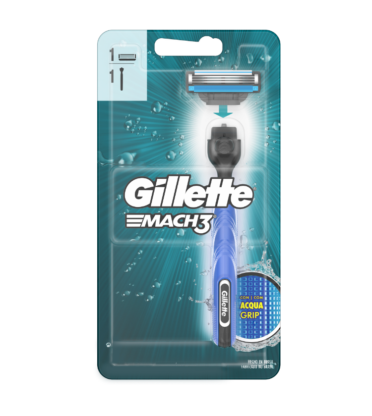 Maq.afeitar gillette mach 3 aqua grip