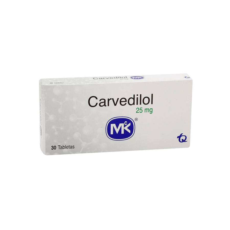 Carvedilol 25 mg 30 tabletas mk(m)29640