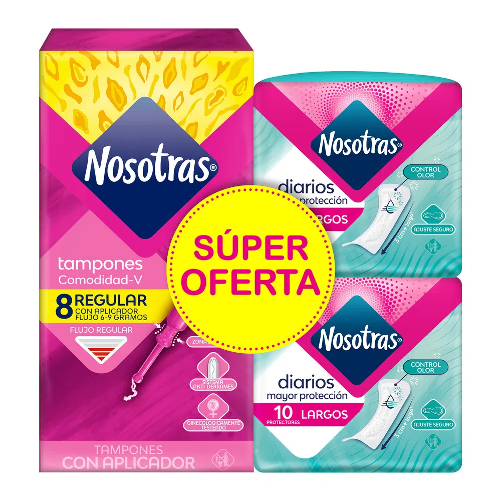 Nosotras tampon regular con aplicador x 8 unidades