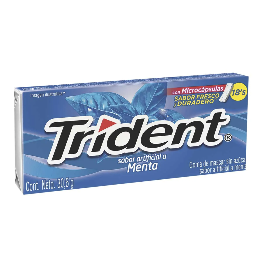 Goma de mascar trident menta